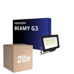 Fordelspakke 20x Noxion LED Projektør Beamy G3.1 Sort 50W 5500lm 110D - 830 Varm Hvid | IP65 - Symmetrisk 