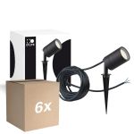 Fordelspakke 6x D'Lite Jordspyd Lys Fuse Strømkabel Sort | IP65 - Egnet til 1x GU10 | incl. cable 2 Meter