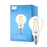 Philips Corepro LED Lustre E14 Kugle filament klar 2W 250lm - 827 ekstra varm hvid | erstatter 25W