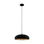 Eglo Pendel Lampe Moga 1 Stål Sort Kobber | IP20 - Egnet til 1x E27 