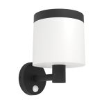 Eglo Vægbelysning Pantete Solar Sort 7W 790lm - 830 Varm Hvid | IP65 - Bevægelsessensor