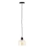 Brilliant Casto Pendel Lampe Glas Pendel Lampe Metal Sort Beige | 190mm - Egnet til 1x E27