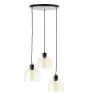 Brilliant Casto Pendel Lampe Glas Pendel Lampe Metal Sort Beige | 510mm - Egnet til 3x E27