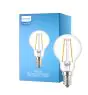 Philips Corepro LED Lustre E14 Kugle filament klar 2W 250lm - 827 ekstra varm hvid | erstatter 25W