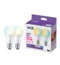 Dobbeltpakke 2x WiZ Smart LED E27 Pære Matt 8W 806lm | Bedste Farvegengivelse - Dæmpbar - Erstatter 60W