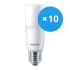 Fordelspakke 10x Philips Corepro LED E27 Tubular Stick matt 9.5W 950lm - 830 varm hvid | erstatter 68W