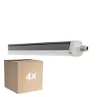 Fordelspakke 4x Ledvance Vandtæt Lysrender Fugttæt FLEX Ledningsgennemføring 42W 6900lm - 865 Dagslys | 150cm - Erstatter 2x58W