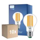 Fordelspakke 10x Philips MASTER LED Pære Ultra Efficient E27 Pære klar 7.3W 1535lm - 830 varm hvid | erstatter 100W