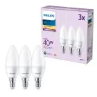 Fordelspakke 3x Philips Pære LED E14 Kerte Matt 5W 470lm - 827 Ekstra Varm Hvid